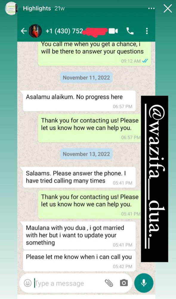 egum Khalida Hussain Ji Call +44-7441414126